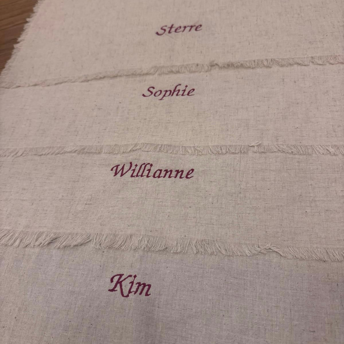 Servet Natural Ruffle - personaliseerbaar