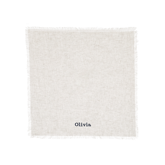 Servet Natural Ruffle - personaliseerbaar